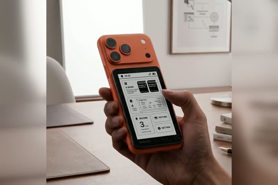 The Reetle hub snapping onto the back of a phone and detaching.
