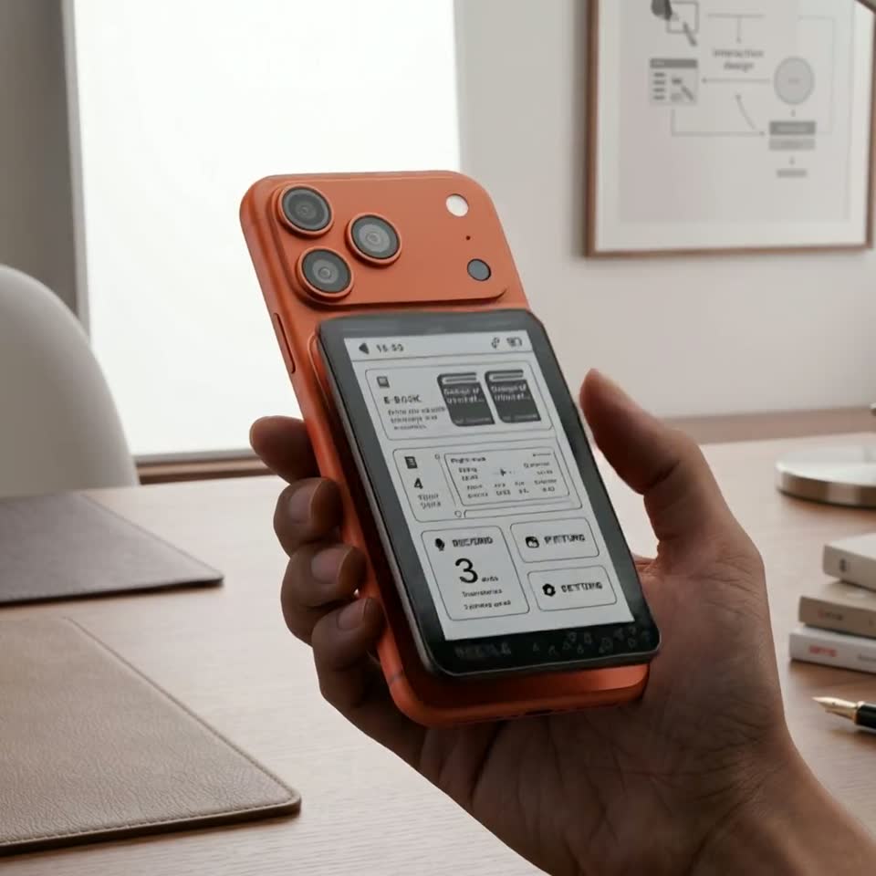 The Reetle hub snapping onto the back of a phone and detaching.